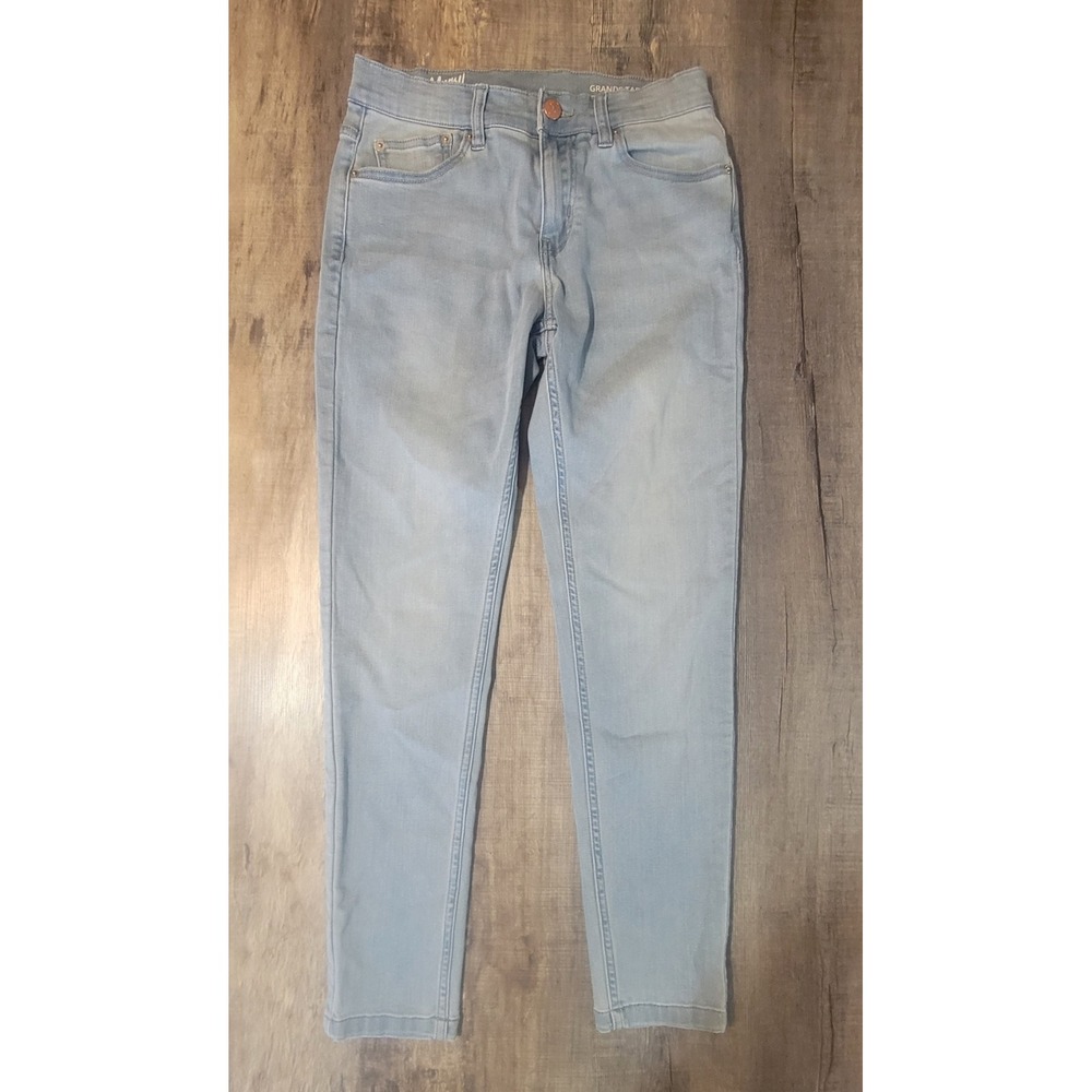 Mugsy Grands Tapered Jeans Light Wash Blue Stretch Denim 30x32 FLX3NTSL